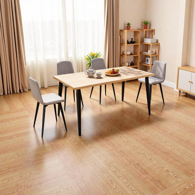 63" Rustic Industrial Dining Table | Natural Wood Top & Iron Legs | Seats 6-8 | Modern Farmhouse Design