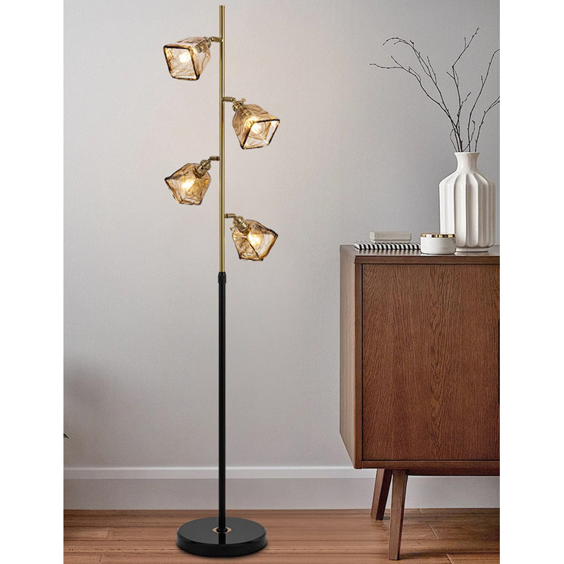 Modern Multi Glass Shade Standing Accent Light
