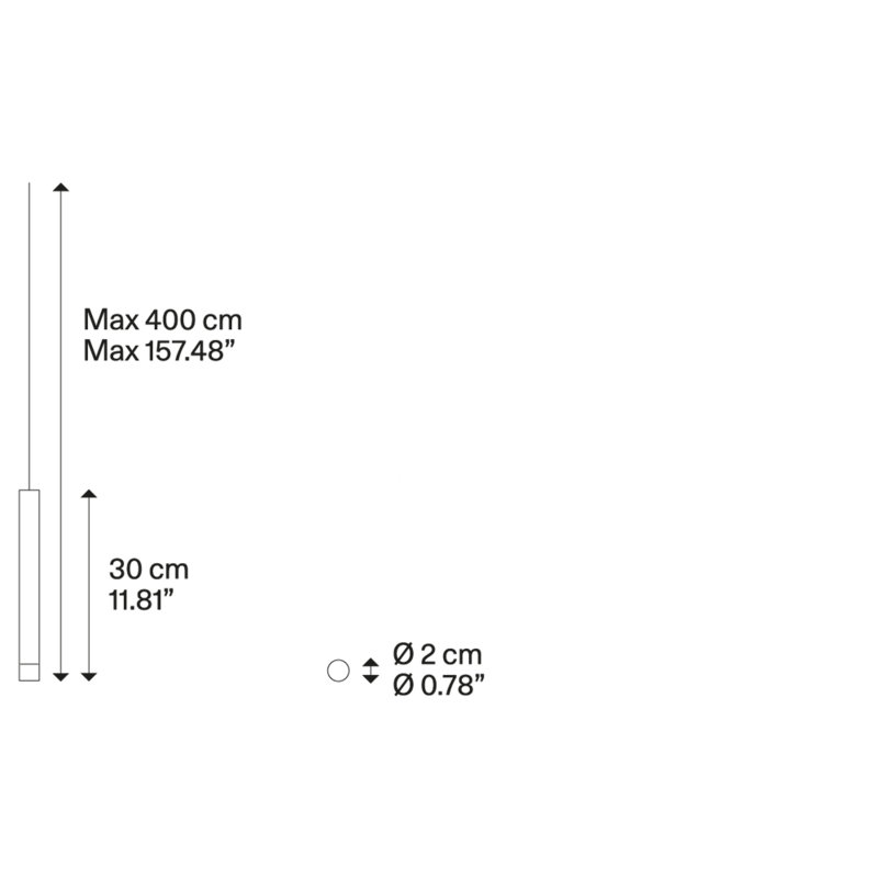 Lodes A-Tube Nano Suspension Lamp Black Cable Low-V, 11.81'' H X 0.78'' W X 0.78'' D, Matte Champagne