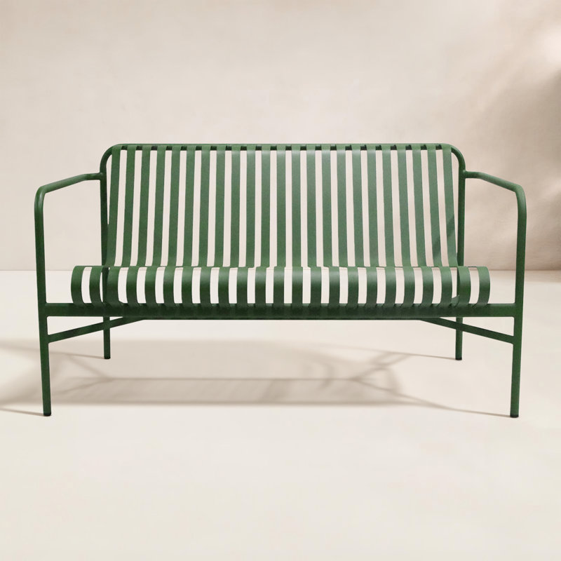Abra 53.35" Wide Outdoor Loveseat, Dark Green