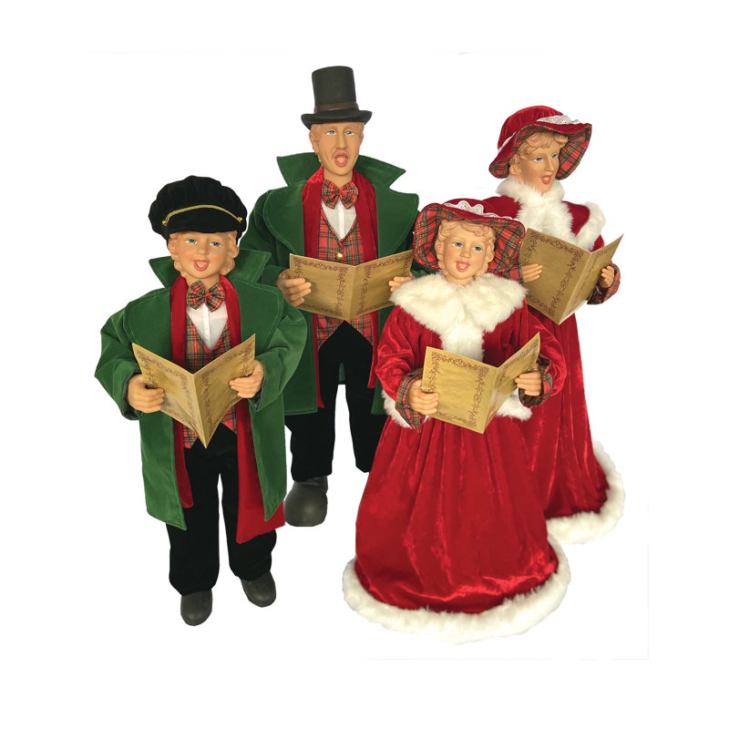 Dickens et choristes, 4 pièces, H 37 po x l 12 po x P 12 po