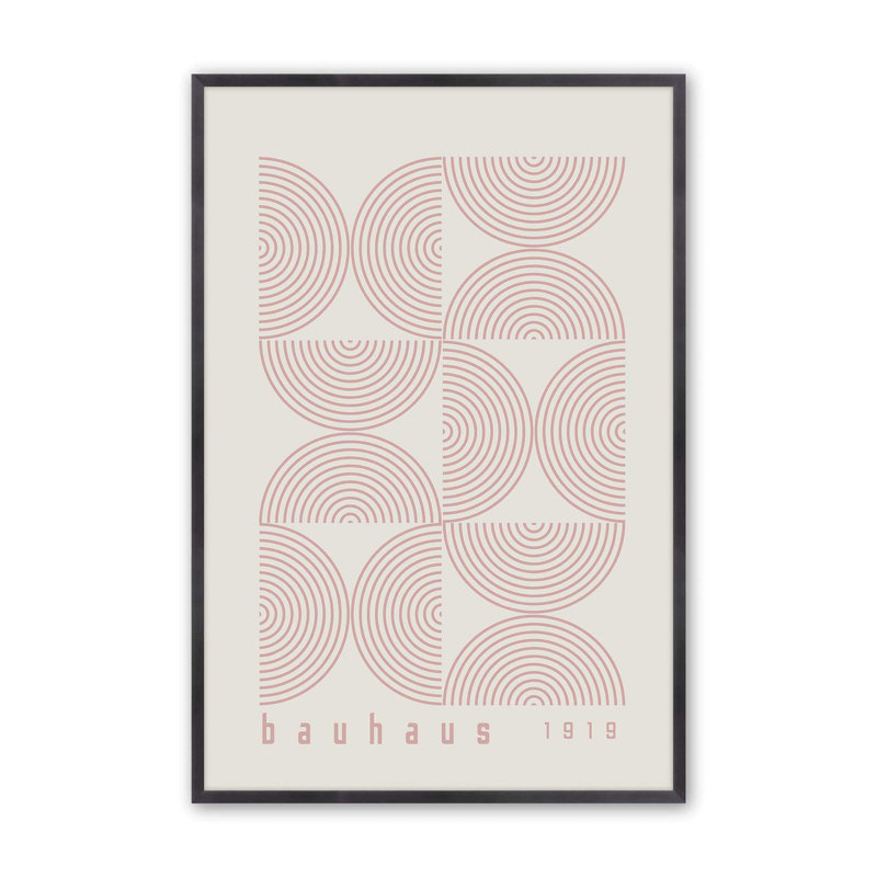 «Pink Bauhaus Flow I», reproduction dans un cadre, H 21,25 po x l 17,25 po x P 1,25 po, Zinc patiné