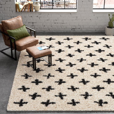 Tapis gris anthracite / crème Hilary
