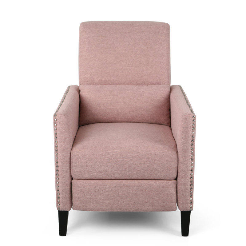 Aresha Upholstered Recliner, Light Blush