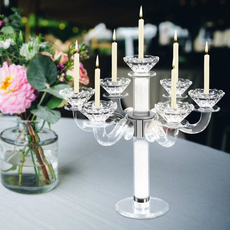 11.4'' H Crystal Tabletop Candelabra