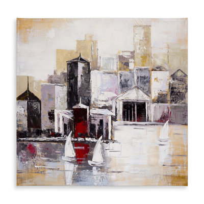 Industrial Cities Gray Tablecloth | Three Sailboats Design