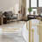 Freestanding Coat Rack With A Gold-tone Metal Frame And Marble Base, Suitable For Hats, Scarves, Jackets, And More