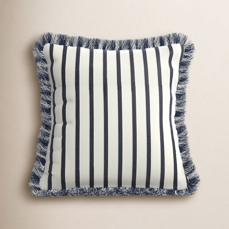 Fringed Sunbrella® Outdoor Throw Pillow