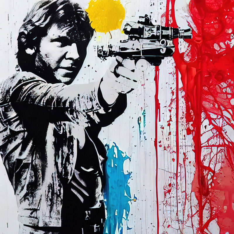 Hansolo Four Pop Art sur toile, PAF-GWC-382_han, H 15 po x l 15 po x P 1,5 po