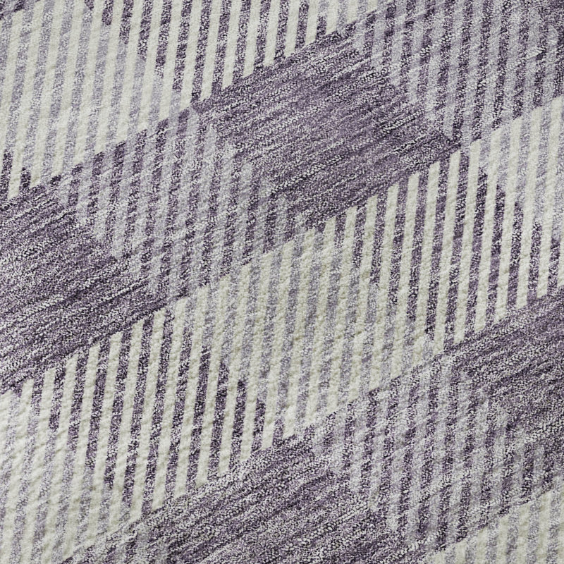 Tapis lavande Prisco lavable à la machine de qualité supérieure, Rectangle 10 pi x 14 pi