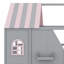 Lit superposé Playhouse avec toit, porte, escalier de rangement et tablettes-129950243