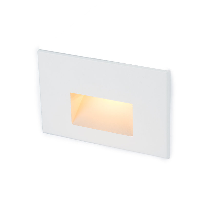Marchepied intégré en métal à basse tension DEL, Blanc sur aluminium, Ambre