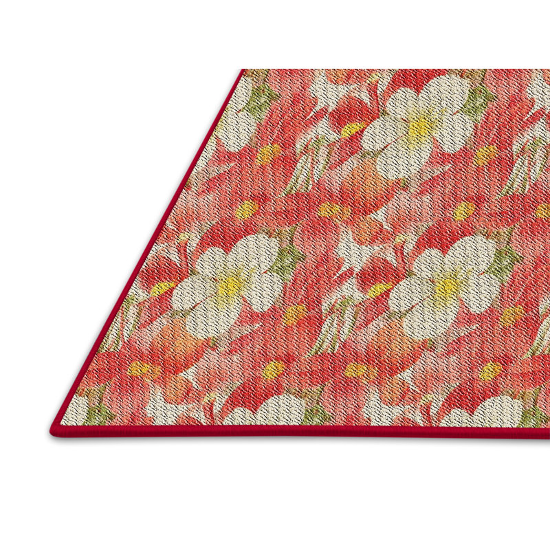 Tapis de zone orange à motif, Rectangle 2 pi x 3 pi