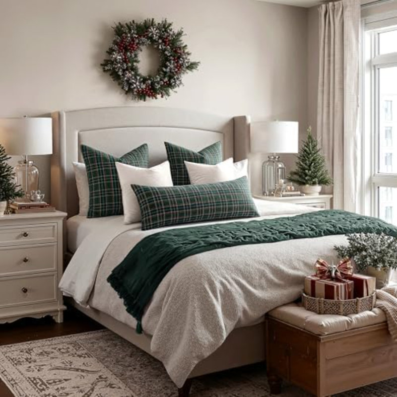 Housse de coussin Christmas Tossan écossais 14 x 36 vert