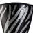 14" Tall Polyresin Decorative Vase, Black Finish With Silver Zebra Pattern