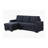 Dark Gray Fabric With Square Arms Sofa