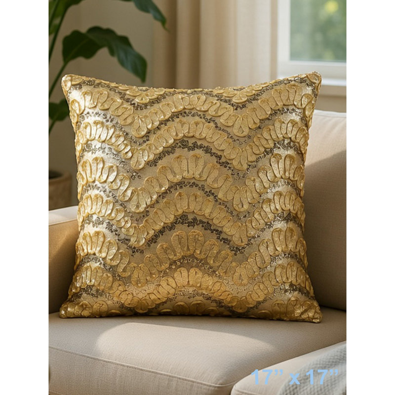 Coussin Golden Waves, Doré