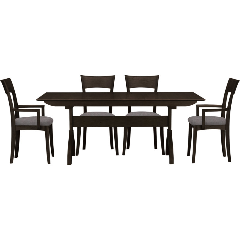 Sarah 5 - Piece Dining Set, Smoke Cherry, Hemp Fabric
