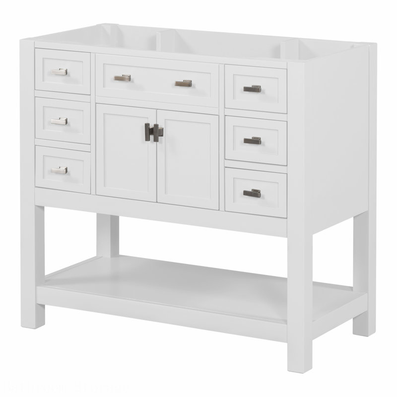 Armoire de rangement de style moderne avec 6 tiroirs et 2 portes à fermeture douce
