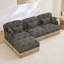 Canapé en L 100 po à imprimé léopard confortable en chenille, bord de pampille délicat, repose-pieds mobile, style moderne, dossier et siège ergonomiques, assemblage facile, siège profond-125536774