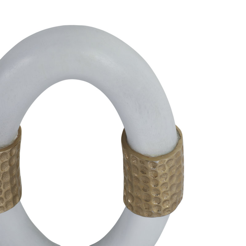 Oval Ring Wall Sculpture for Home Decor - Modern Wall Decor Hanging Perfect for Hallways or Entryways - Decorative Wall Art for Kitchen Decor or Artistic Wall Accent in Any Room - Set of 3, 14", White