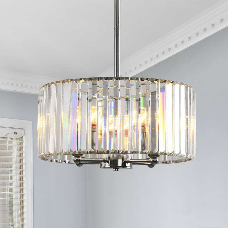 Luminaire suspendu cylindrique à 4 lumières