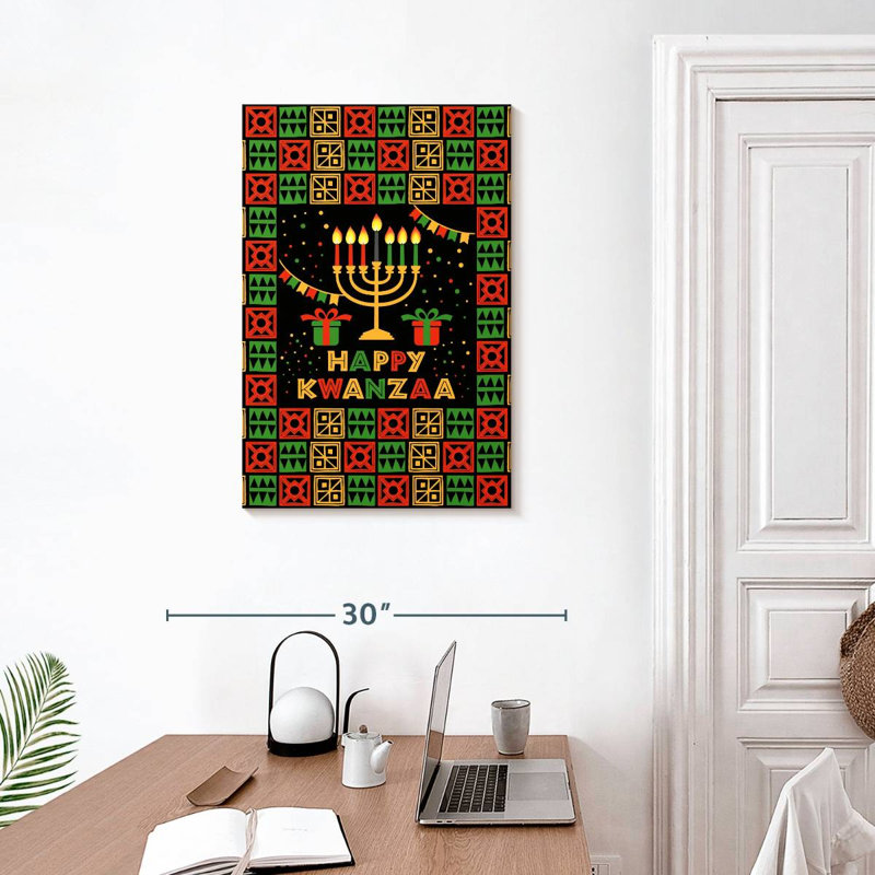 «Lelend Happy Kwanzaa Greeting», H 30 po x l 20 po