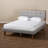 Artesha Mid-Century Modern Light Grey Fabric Upholstered And Ash Walnut Finished Wood King Size Platform Bed-671352808-769695770