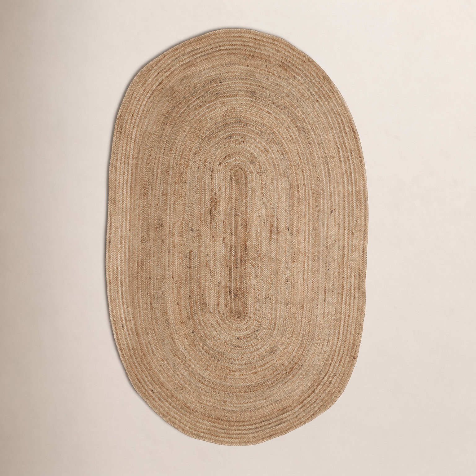 Gage Miramar Tan Hand-Braided Jute Rug, Oval 6' x 9'