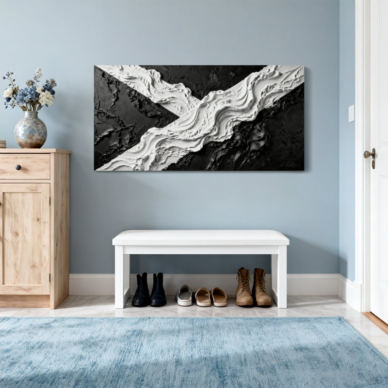 Œuvre d'art en relief, H 16 po x l 32 po