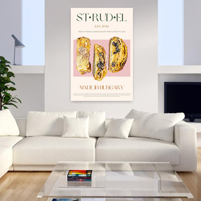 Art mural de fruits frais au four traditionnel rétro Strudel