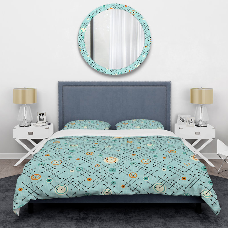 Ensemble de housse de couette Heart Mid-Century, Housse de couette très grand et 2 taies, Fourrure de léopard Safari V