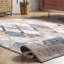 Tapis géométrique bleu / gris / noir-1247979236