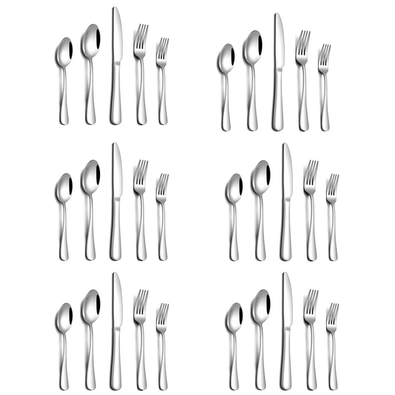 Ensemble de couverts 30 pièces en acier inoxydable pour 6 personnes, allant au lave-vaisselle