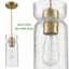 Modern mini Cracked Glass Cylinder Pendant Light Fixture Gold Kitchen Light