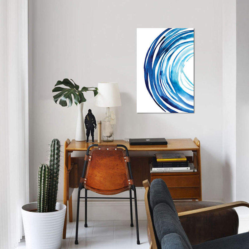 «Blue Vortex I», reproduction sur toile, H 12 po x l 8 po x P 0,75 po, Toile tendue, Pas de tapis