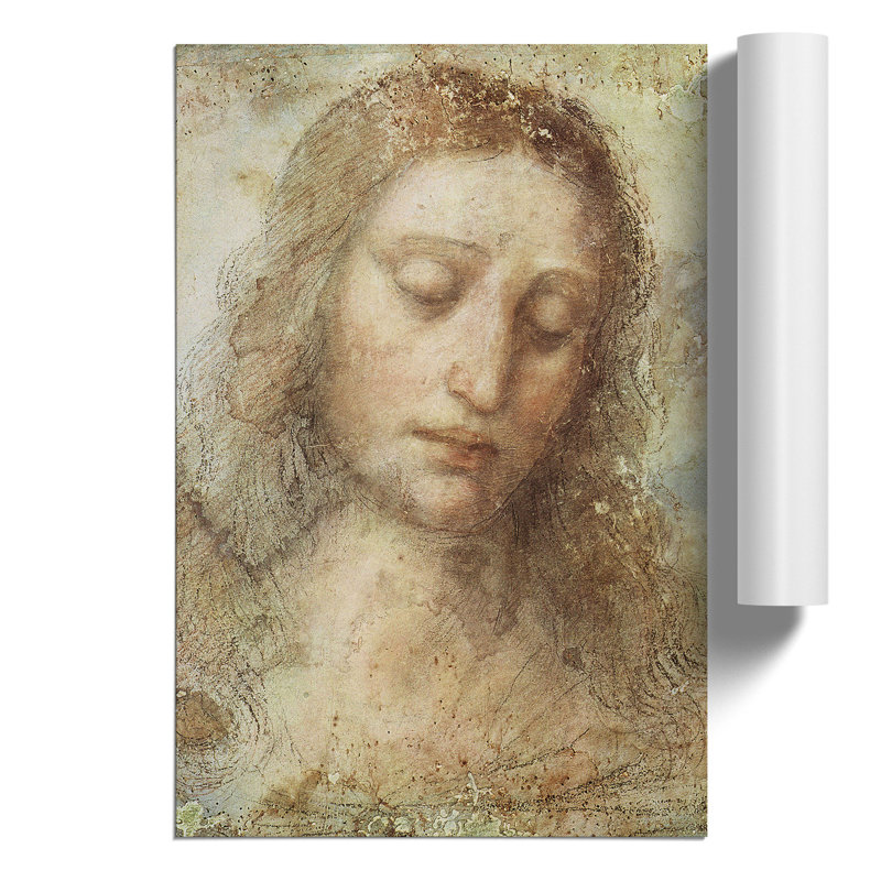 Head of Christ by Leonardo da Vinci - Frameless Print, 42cm H x 30cm W x 0.1cm D