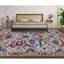 Tapis rectangulaire en laine / soie noué à la main bleu / rouge / vert-91672983