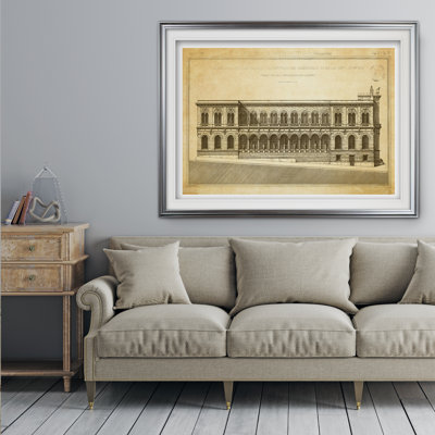 « rétro italien architecture stencil v », impression