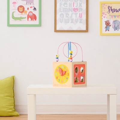 Preschool Play Lab 4-in-1 Large Wooden Activity Cube Centre