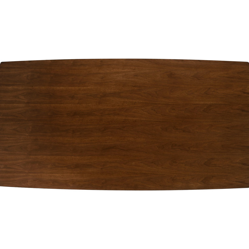 Table de salle à manger rectangulaire Mid-Century moderne en noyer foncé, 40 po de largeur, 28,45 po de hauteur