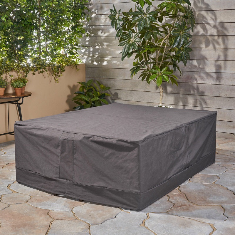 Housse de protection pour chat 86 po x 65 po x 28 po toutes saisons grise - Protecteur en polyester imperméable pour ensembles de conversation (table et chaises)