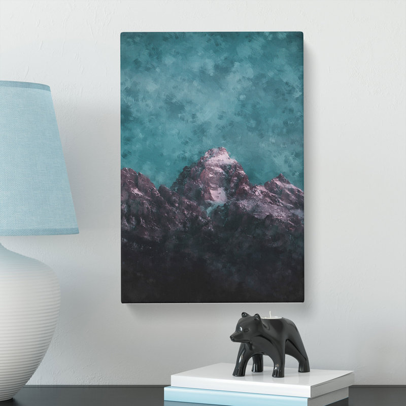 Mountain Peak In Wyoming - Wrapped Canvas Painting, 60cm H x 40cm W x 3cm D