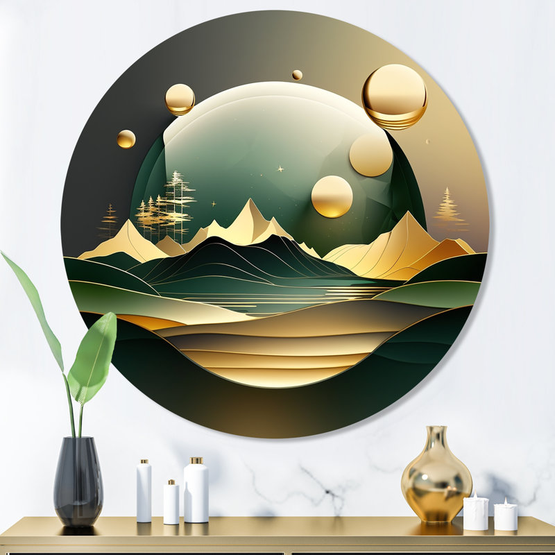 Décoration murale en métal Golden Dream, H 23 po x l 23 po x P 1 po