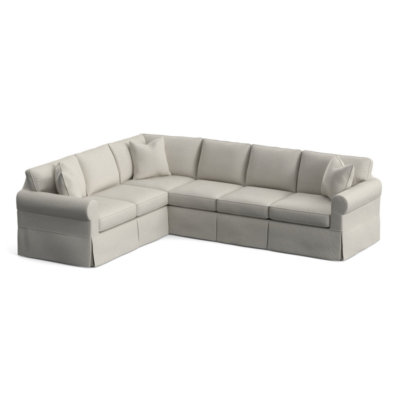 Bedford Upholstered Sectional, White Performance Fabric; 0851-94, Left Hand Facing