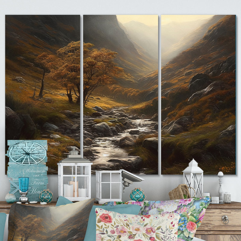 Tranquil Fields 3 pièces, H 28 po x l 36 po x P 1 po