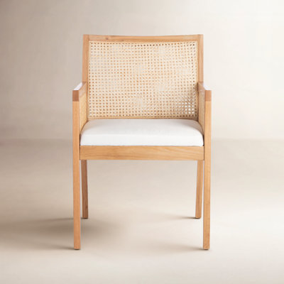 Aurora  Linen Arm Chair in Beige by Birch Lane
