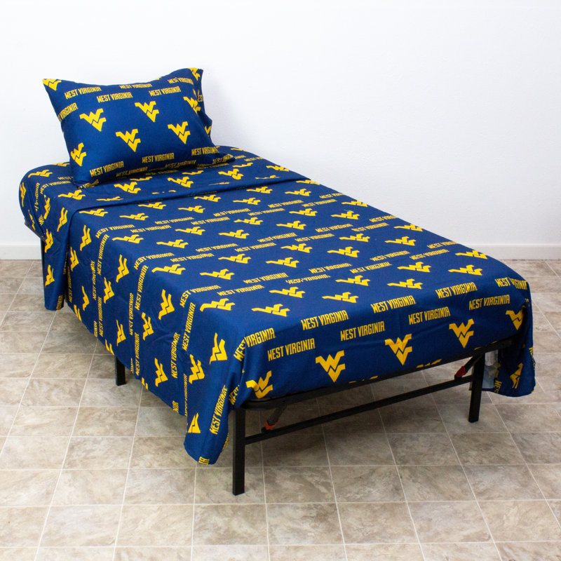 Ensemble de draps NCAA, Ensemble de draps pour lit simple TG + drap-housse, Virginie occidentale