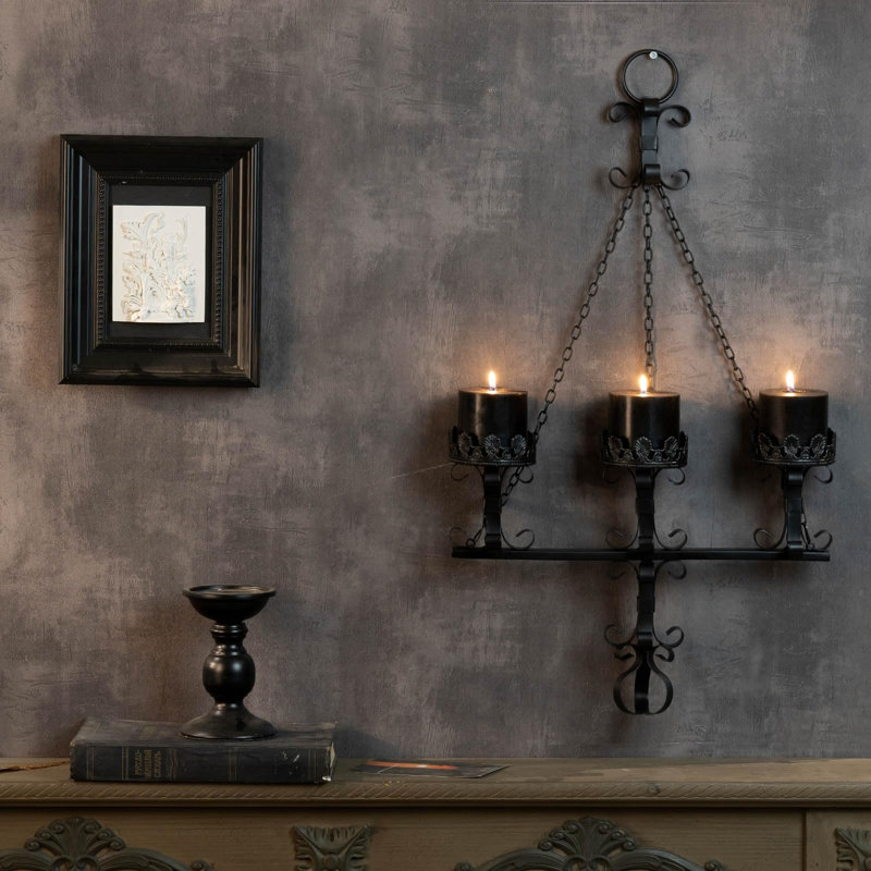Wall Candle Sconces,3 Iron Candelabra