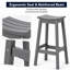 Ensemble de 4 tabourets de bar en PEHD noir, hauteur de bar extérieure 29 po, tabouret de patio robuste résistant aux intempéries pour la piscine, la cour arrière, le balcon et l'assemblage facile